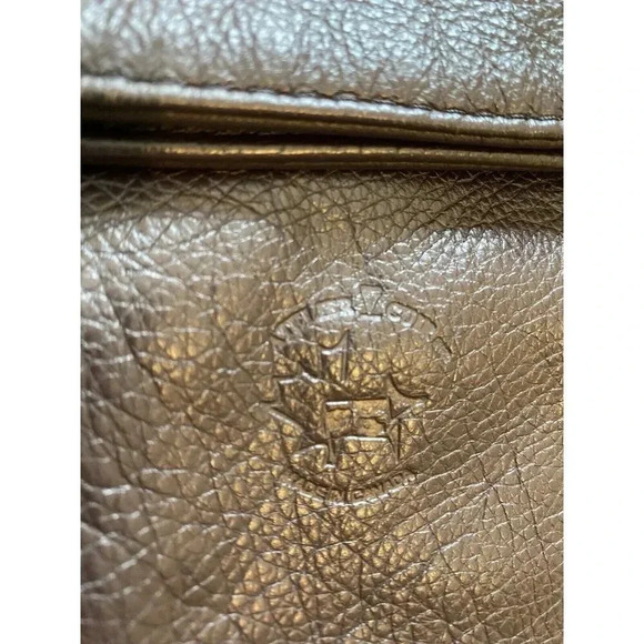 Made In Canada Leather  Flower Daisy Embossed Purse Burgundy Brown Boho Hippie - Picture 9 of 16